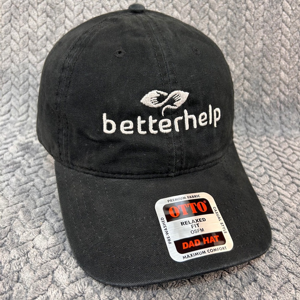 BetterHelp Logo Unisex Black OTTO Dad Hat Embroidered Relaxed Fit OSFM
